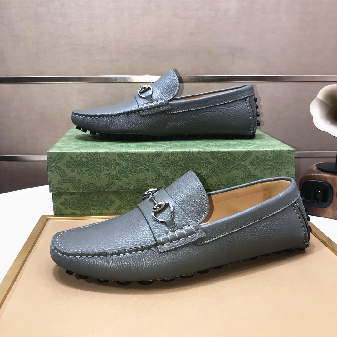 Men's Men's Shoes💰420💰[Gucci GUCCI] (High-end Niuli) New 🍀Gucci*-Gucci Peas Shoes! Made of imported original cowhide, the inner top layer is comfortable cowhide lining! Original wear-resistant rubber outsole! High quality products! Code number 38-44!